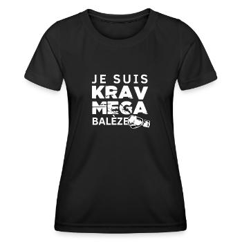 Je suis Krav Mega Balèze - T-shirt sport Femme - noir - Devant - AI Model Female 172 light (172cm)