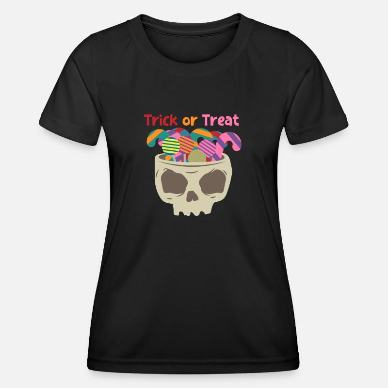 Sweets otherwise there are sour - skulls with sweets - Women's Functional T-Shirt - black