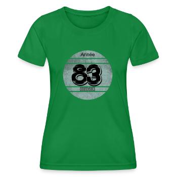 Vignette auto vintage 1983 - T-shirt sport Femme - vert - Devant - AI Model Female 172 dark (172cm)