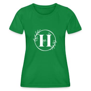 Letter H Floral - Women's Functional T-Shirt - kelly green - Front - AI Model Female 172 dark (172cm)