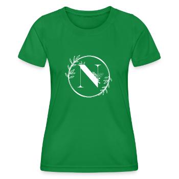 Letter N Floral - Women's Functional T-Shirt - kelly green - Front - AI Model Female 172 dark (172cm)