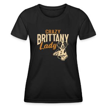 Français Bretagne Épagneul Epagneul Breton Cadeau - T-shirt sport Femme - noir - Devant - AI Model Female 172 light (172cm)