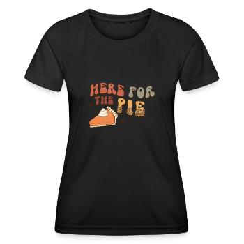 Thanksgiving ici pour la tarte à la citrouille - T-shirt sport Femme - noir - Devant - AI Model Female 172 light (172cm)
