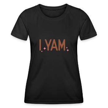 Thanksgiving I yam Couple - T-shirt sport Femme - noir - Devant - AI Model Female 172 light (172cm)