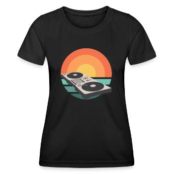 DJ Mischpult SunSet Mixer - Frauen Funktions-T-Shirt - Schwarz - Vorne - AI Model Female 172 light (172cm)