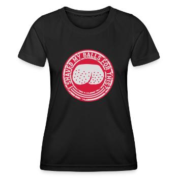 I shaved my balls - Women's Functional T-Shirt - black - Front - AI Model Female 172 light (172cm)