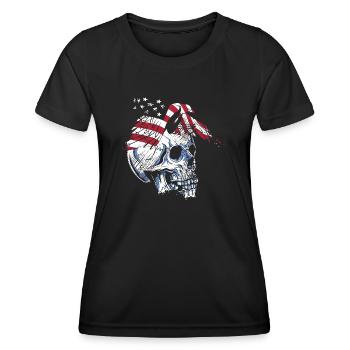 skull eagle - Frauen Funktions-T-Shirt - Schwarz - Vorne - AI Model Female 172 light (172cm)