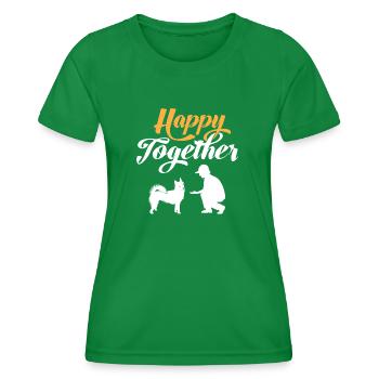 Heureux ensemble - Pomsky & Dog Owners - T-shirt sport Femme - vert - Devant - AI Model Female 172 dark (172cm)