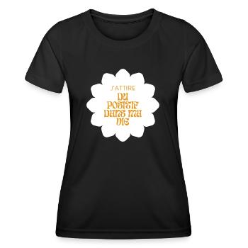 Positive attitude - T-shirt sport Femme - noir - Devant - AI Model Female 172 light (172cm)