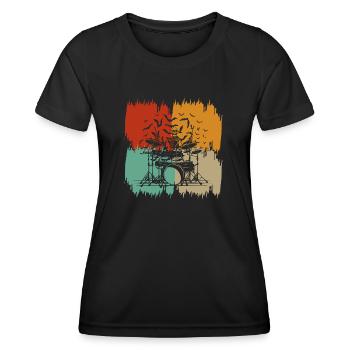 Batterie BATTEUR BATTEUR - T-shirt sport Femme - noir - Devant - AI Model Female 172 light (172cm)