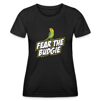 Budgerigar Parakeet Bird Pet Gift - Women's Functional T-Shirt - black - Front - AI Model Female 172 light (172cm)