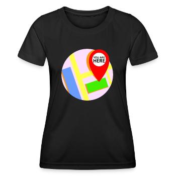 Karte Standort "you are here" - Frauen Funktions-T-Shirt - Schwarz - Vorne - AI Model Female 172 light (172cm)
