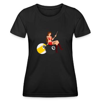 Snooker Pool Billard - Frauen Funktions-T-Shirt - Schwarz - Vorne - AI Model Female 172 light (172cm)
