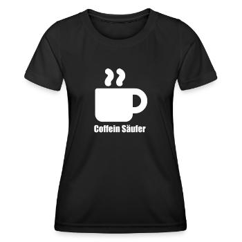 Coffein Säufer - Frauen Funktions-T-Shirt - Schwarz - Vorne - AI Model Female 172 light (172cm)