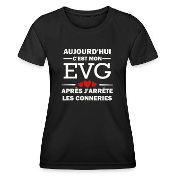 c est mon evg / enterrement de vie de garçon - T-shirt sport Femme - noir - Devant - AI Model Female 172 light (172cm)