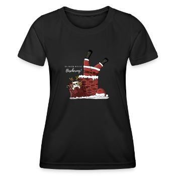 Weihnachten - Spruch - Geschenke - Katze - Frauen Funktions-T-Shirt - Schwarz - Vorne - AI Model Female 172 light (172cm)