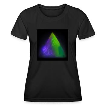 Abstract triangle architecture design neon lights - Women's Functional T-Shirt - black - Front - AI Model Female 172 light (172cm)