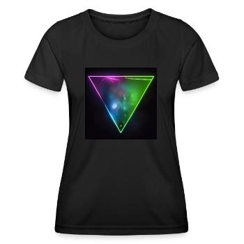 Triangle cityscape Tokio neon lights at night - Frauen Funktions-T-Shirt - Schwarz - Vorne - AI Model Female 172 light (172cm)