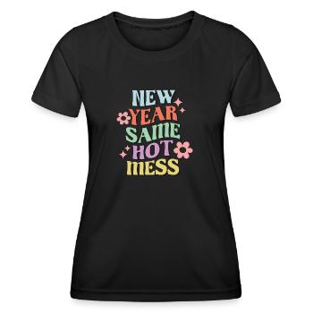 New Year Same Me New Year's Eve Happy New Year - Frauen Funktions-T-Shirt - Schwarz - Vorne - AI Model Female 172 light (172cm)