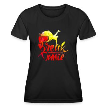 Musique drôle hip hop rétro chanson breakdance party - T-shirt sport Femme - noir - Devant - AI Model Female 172 light (172cm)