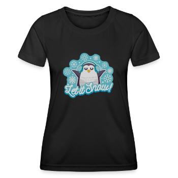 Lass es schneien! - Frauen Funktions-T-Shirt - Schwarz - Vorne - AI Model Female 172 light (172cm)