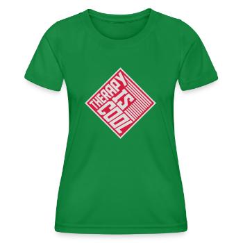 therapy is cool Quote - Women's Functional T-Shirt - kelly green - Front - AI Model Female 172 dark (172cm)