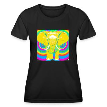 Eléphant LGBTQ - T-shirt sport Femme - noir - Devant - AI Model Female 172 light (172cm)