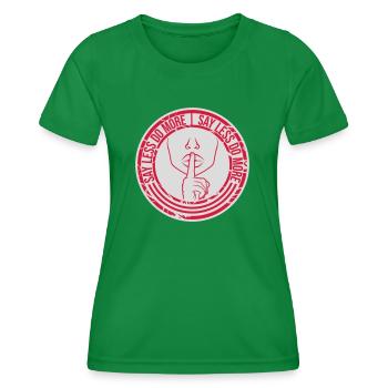 Dire moins faire plus - T-shirt sport Femme - vert - Devant - AI Model Female 172 dark (172cm)