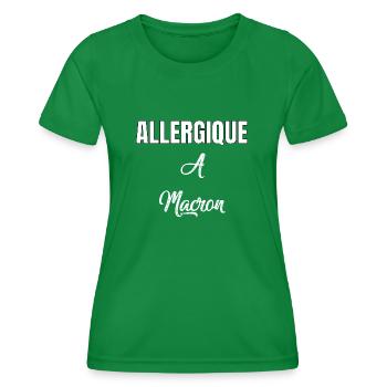 Allergique à Macron - T-shirt sport Femme - vert - Devant - AI Model Female 172 dark (172cm)