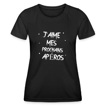 Creation de vetement personnalisé - T-shirt sport Femme - noir - Devant - AI Model Female 172 light (172cm)