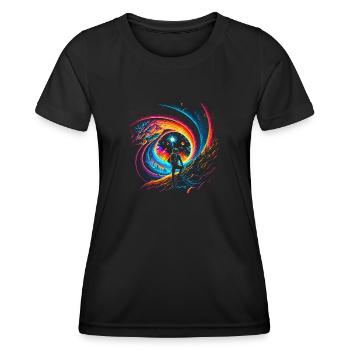 Space Portal - for Dark Shirts - Women's Functional T-Shirt - black - Front - AI Model Female 172 light (172cm)