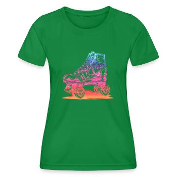rollerblades patins rollers rollerskates retro - T-shirt sport Femme - vert - Devant - AI Model Female 172 dark (172cm)