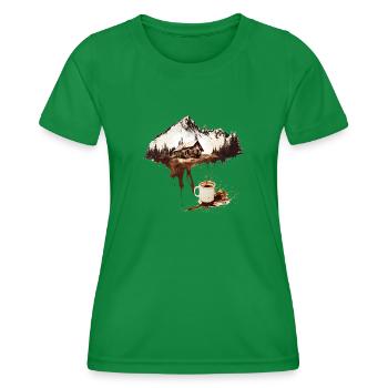 Coffee Splash - Women's Functional T-Shirt - kelly green - Front - AI Model Female 172 dark (172cm)