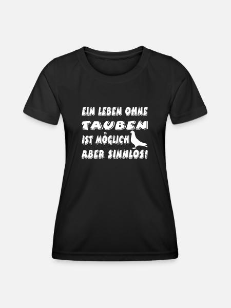 Tauben - Frauen Funktions-T-Shirt - Schwarz