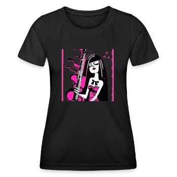 Mädchen 14 - Frauen Funktions-T-Shirt - Schwarz - Vorne - AI Model Female 172 light (172cm)