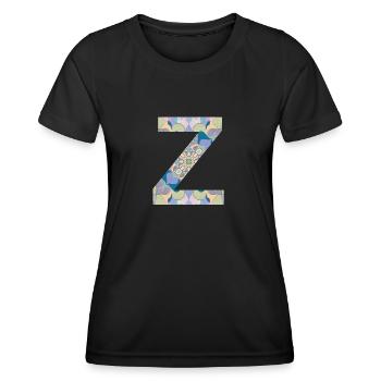 Lettre Z en mandala - T-shirt sport Femme - noir - Devant - AI Model Female 172 light (172cm)