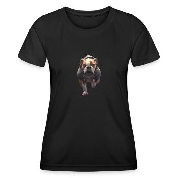 Hund mit Hoodie - Frauen Funktions-T-Shirt - Schwarz - Vorne - AI Model Female 172 light (172cm)