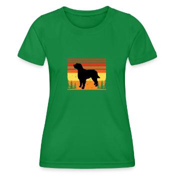 Briquet Griffon Vendeen Dog Silhouette Retro Sun - T-shirt sport Femme - vert - Devant - AI Model Female 172 dark (172cm)