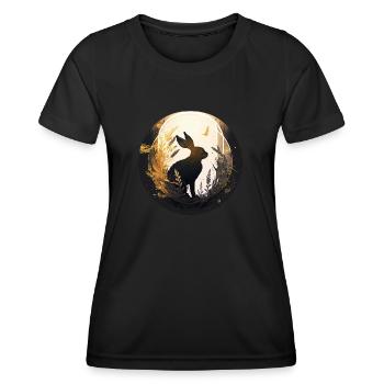 Lapin du nouvel an. - T-shirt sport Femme - noir - Devant - AI Model Female 172 light (172cm)