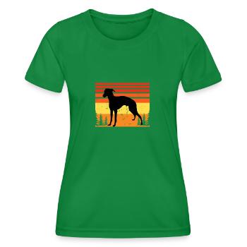 Lévrier Italien Chien Amour Silhouette Rétro Coucher de Soleil - T-shirt sport Femme - vert - Devant - AI Model Female 172 dark (172cm)