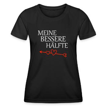 Partnershirt meine bessere Hälfte - Frauen Funktions-T-Shirt - Schwarz - Vorne - AI Model Female 172 light (172cm)