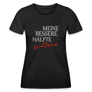 Partnershirt meine bessere Hälfte - Frauen Funktions-T-Shirt - Schwarz - Vorne - AI Model Female 172 light (172cm)