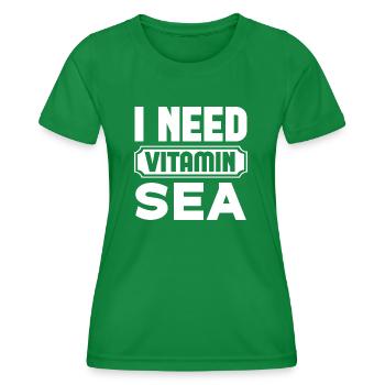 I Need Vitamin Sea - Women's Functional T-Shirt - kelly green - Front - AI Model Female 172 dark (172cm)