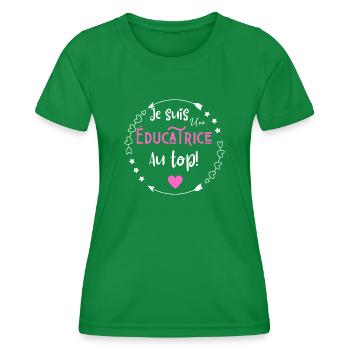 Je suis une éducatrice au top - T-shirt sport Femme - vert - Devant - AI Model Female 172 dark (172cm)