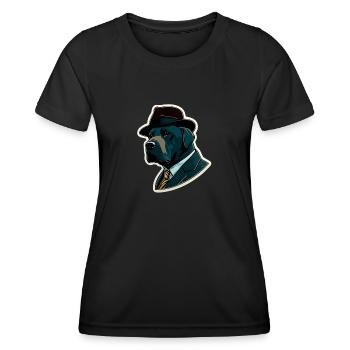 Labrador Pop Art Chien détective en costume - T-shirt sport Femme - noir - Devant - AI Model Female 172 light (172cm)
