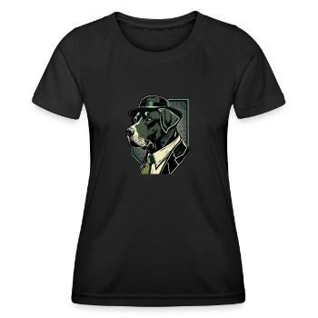 Labrador Pop Art Chien détective en costume - T-shirt sport Femme - noir - Devant - AI Model Female 172 light (172cm)