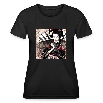 Geisha sombre sombre mystérieuse femme japonaise - T-shirt sport Femme - noir - Devant - AI Model Female 172 light (172cm)