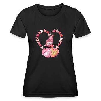 Liebevoller Zwerg mit einer Liebesnachricht - Frauen Funktions-T-Shirt - Schwarz - Vorne - AI Model Female 172 light (172cm)