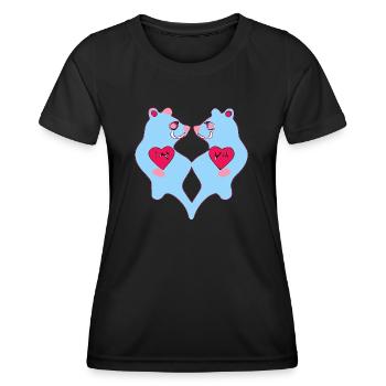 Blue bear pair - Women's Functional T-Shirt - black - Front - AI Model Female 172 light (172cm)