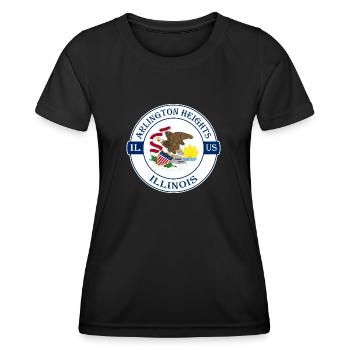 Arlington Heights Illinois Flag USA Souvenir - Women's Functional T-Shirt - black - Front - AI Model Female 172 light (172cm)